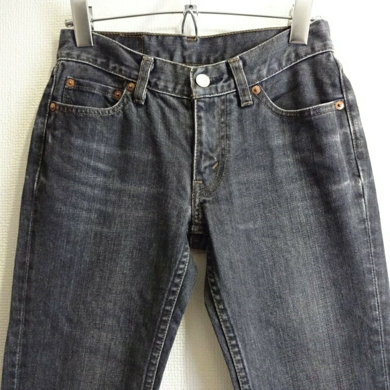 即決★ 送料無★ 00s　リーバイス　W521　W65cm　タイトフィットスリムデニム　レディースモデル　ブラック　日本製　Sz.27　Levi's　F935_画像2