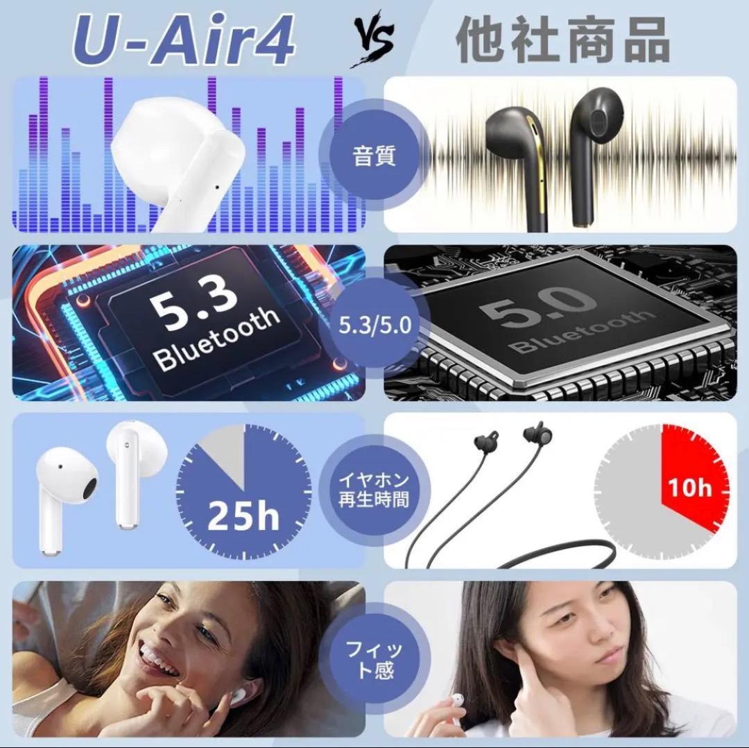 U-AIR4 ワイヤレスイヤホン Bluetooth ハンズフリー通話の画像2