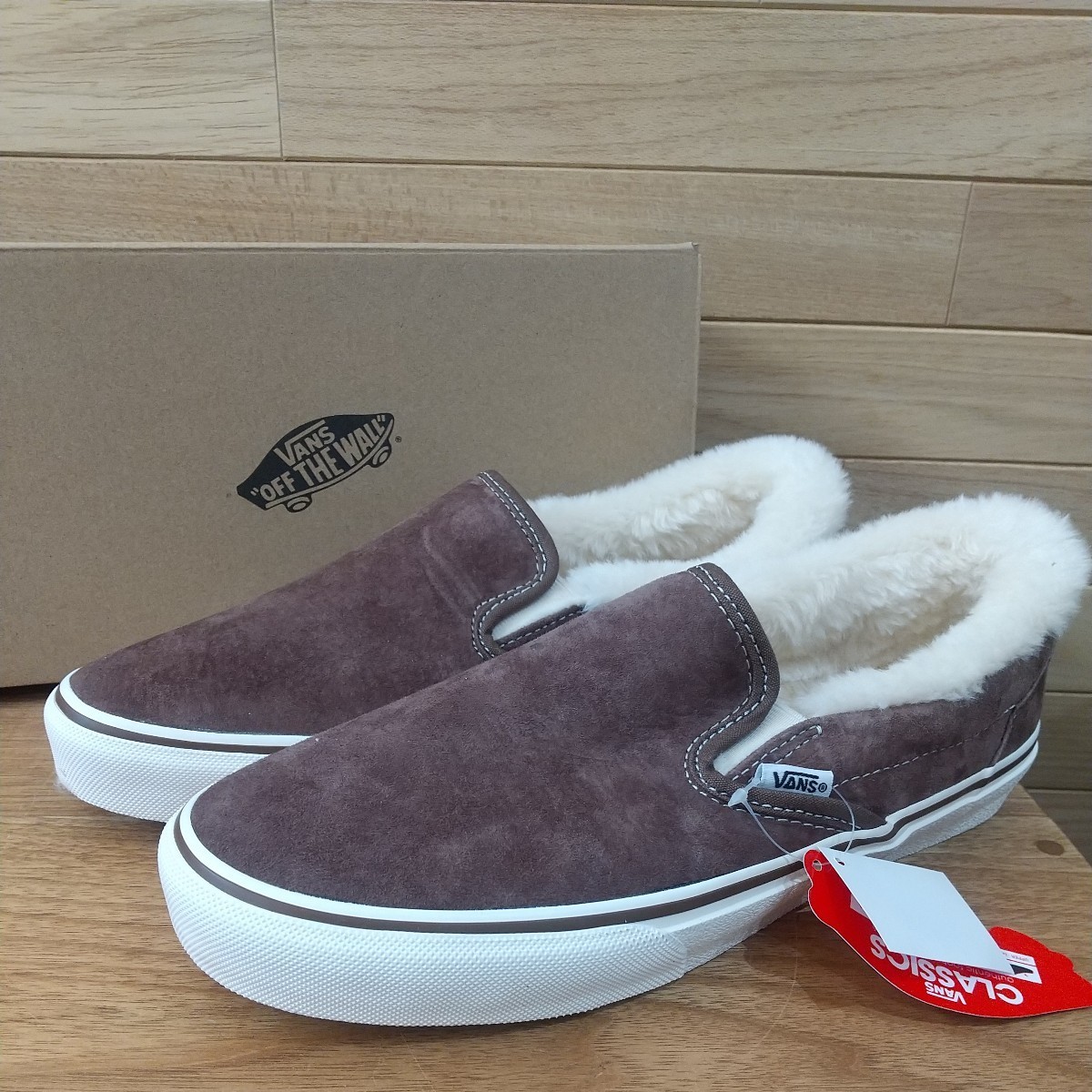 27.5cm 新品正規品 VANS V98CF FUR SLIP ON CHOCO バンズ スリッポン ファー チョコ ブラウン メンズ スニーカー 619651-0001_画像1