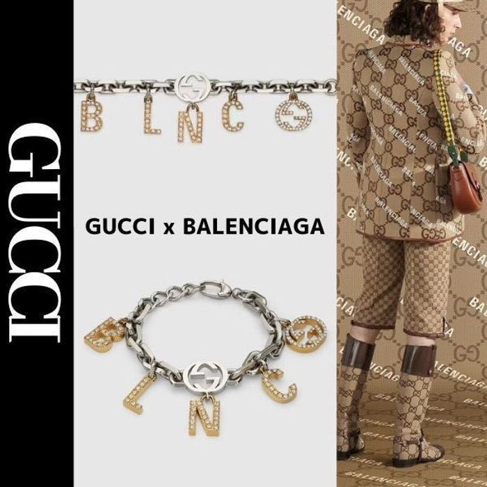 GUCCI×BALENCIAGA The Hacker Crystal charm bracelet×バレンシアガ ザハッカープロジェクト クリスタルチャームブレスレット