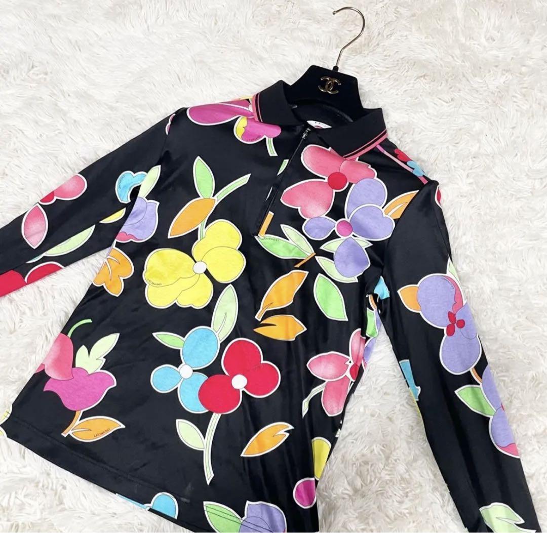 1円 極美品希少 入手困難 レオナール LEONARD 花柄 パイピング