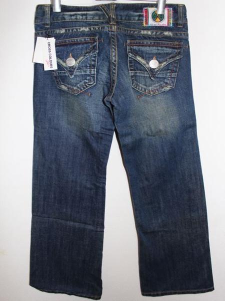  крест   цвет ... CROSS COLOURS  женский   Denim   брюки    джинсы   XS размер  (25 дюймов )  новый товар    серебристый  цвет  кнопка 
