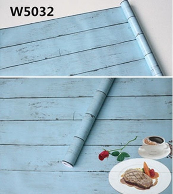 木目調　ブルー　地中海　板　w5032　ウォールステッカー　木目　柄　壁紙シール　防水　アンティーク　リメイクシート