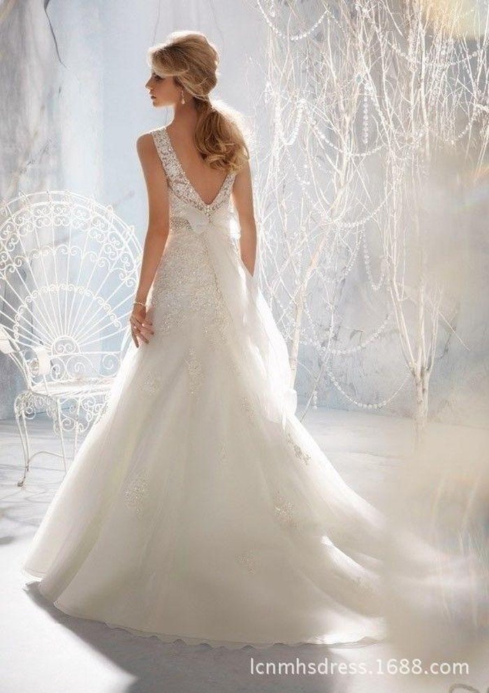 Wedding オーダーメイド ウエディングドレス 【W-019 4L】レース Wedding オーダーメイド ウエディングドレス 【W-019 4L】レース