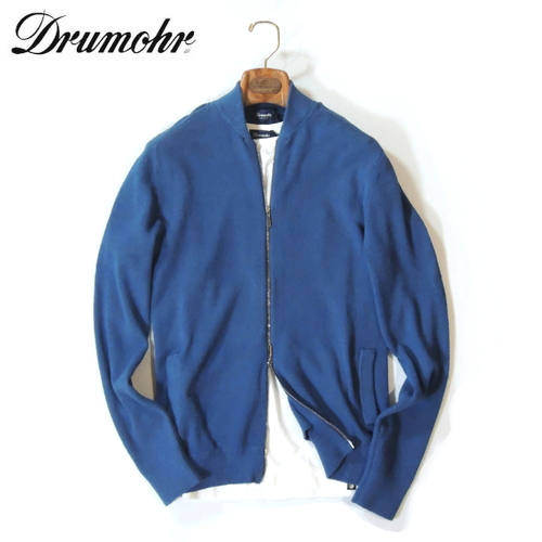 【定価4.5万・新品・50】DRUMOHR（ドルモア）コットンナイロンパイル ジップアップニット ネイビー D1SP202Z_画像1