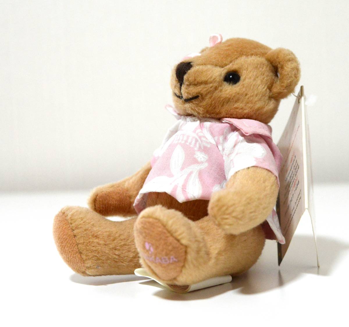 テディベア　2008 WAKABA SUMMER PINK TEDDY BEAR　ナンバ－2279　身長約10㎝　コレクションアイテムです_入金確認から２４時間以内に発送いたします