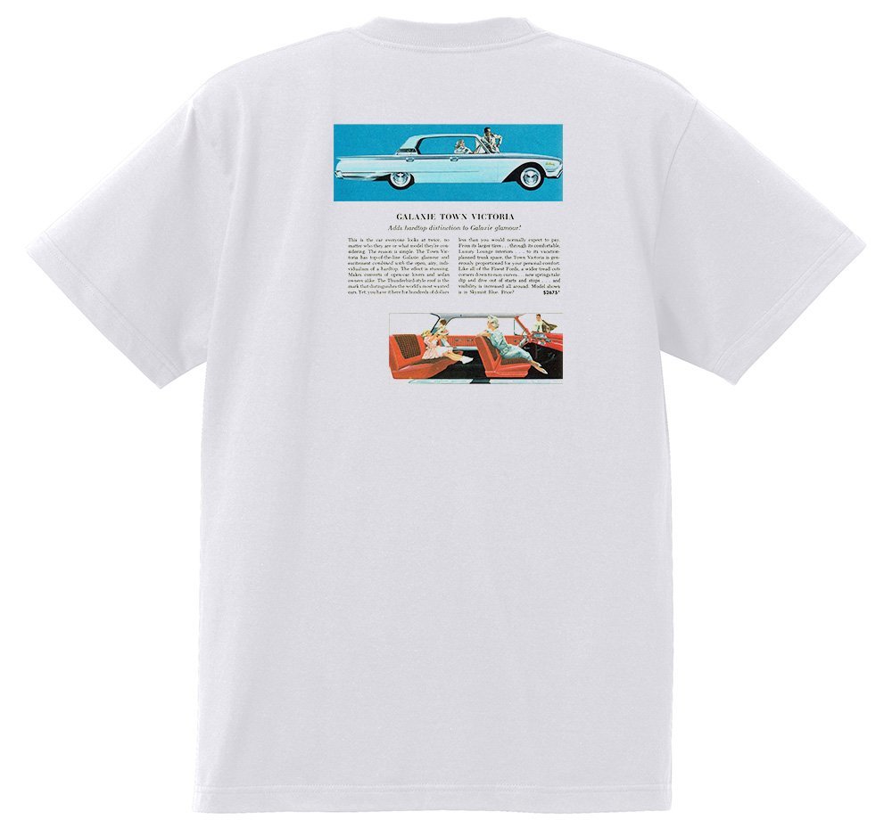 アドバタイジング フォード 837 白 Ｔシャツ 1960 サンダーバード ギャラクシー ファルコン フェアレーン エドセル スターライナー_画像1