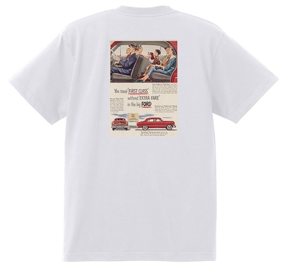 アドバタイジング フォード Ｔシャツ 1060 白 1950 ビクトリア クレストライナー シューボックス f1 ホットロッド ロカビリー_画像1