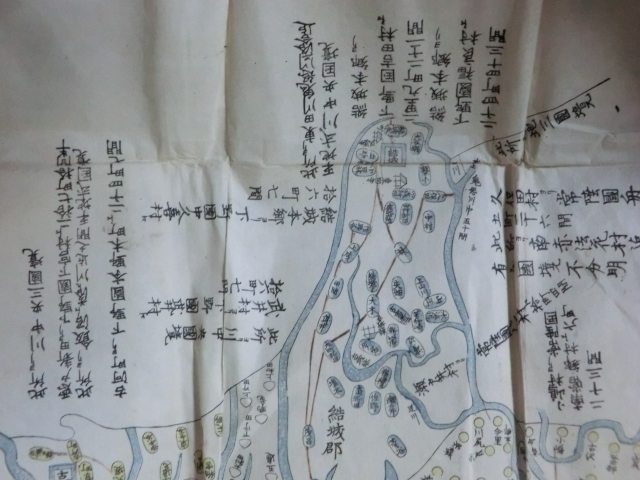 安い 古地図古文書○宝暦11年 下総国絵図 古地図 - 230501 4色木版画 古地図