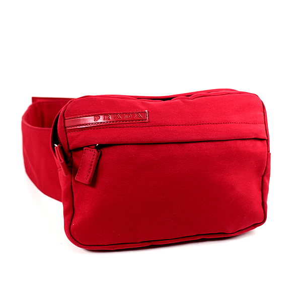  Prada waist bag belt bag hip bag body bag beautiful goods red red shoulder bag diagonal ..PRADA q885