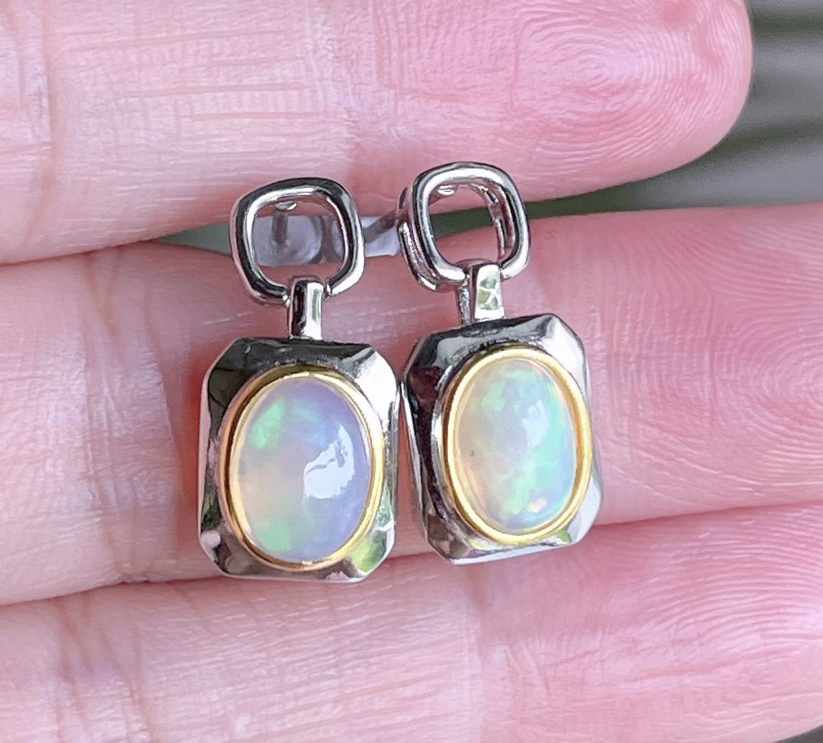  natural stone excellent article silver opal s925 earrings (A2777)