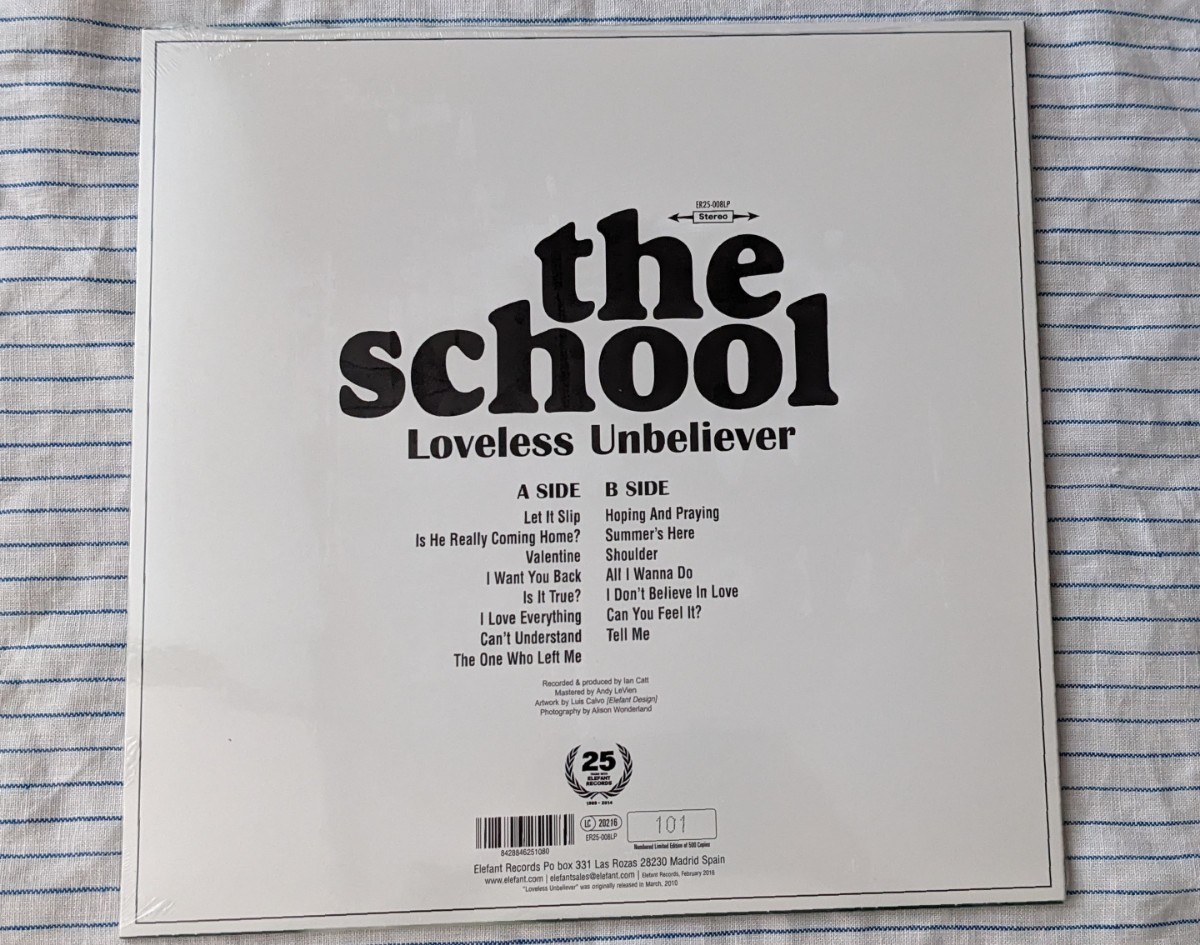 the school　Loveless Unbeliever　LP　新品　500枚限定　アナログ　レコード_画像2