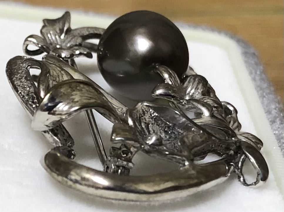 ブラックパール★ブローチ★フラワー★約W4.6×H3.2×1.5cm