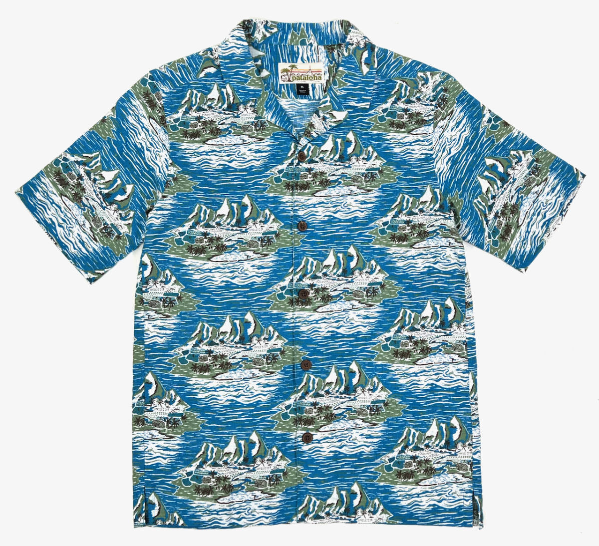 2019 PATAGONIA PATALOHA Aloha shirts M(Kid's XL) パタゴニア パタロハ アロハシャツ 開襟半袖シャツ ブルーの画像1