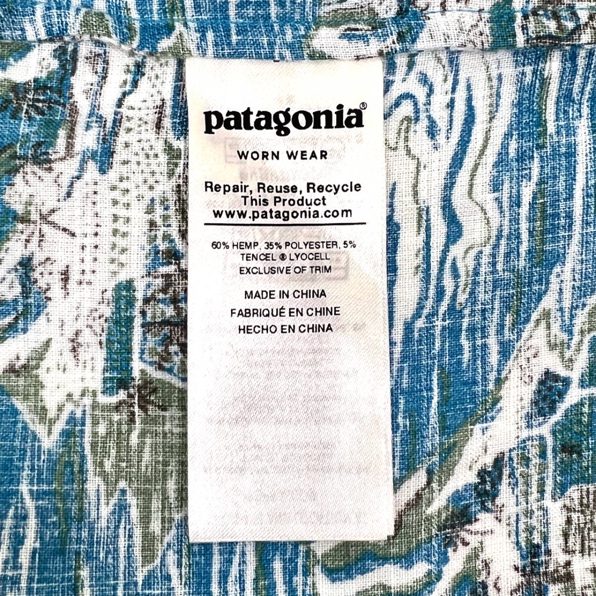 2019 PATAGONIA PATALOHA Aloha shirts M(Kid's XL) パタゴニア パタロハ アロハシャツ 開襟半袖シャツ ブルーの画像4