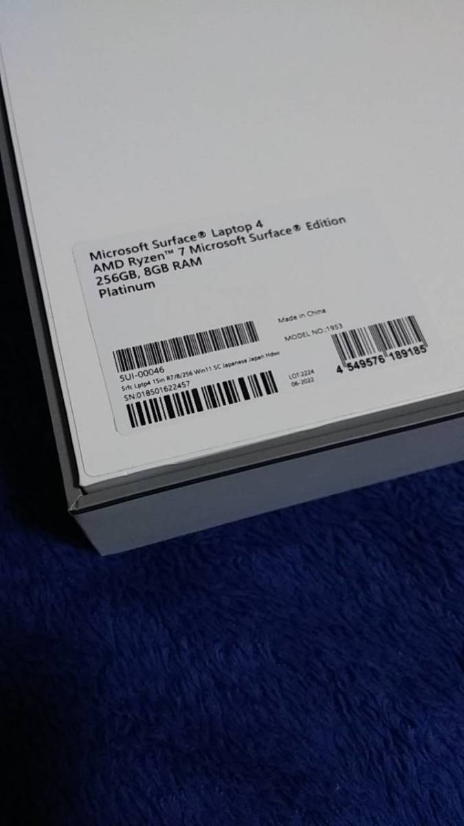 microsoft surface laptop4 15インチ AMD Ryzen 7 256GB 8GB RAM 5UI
