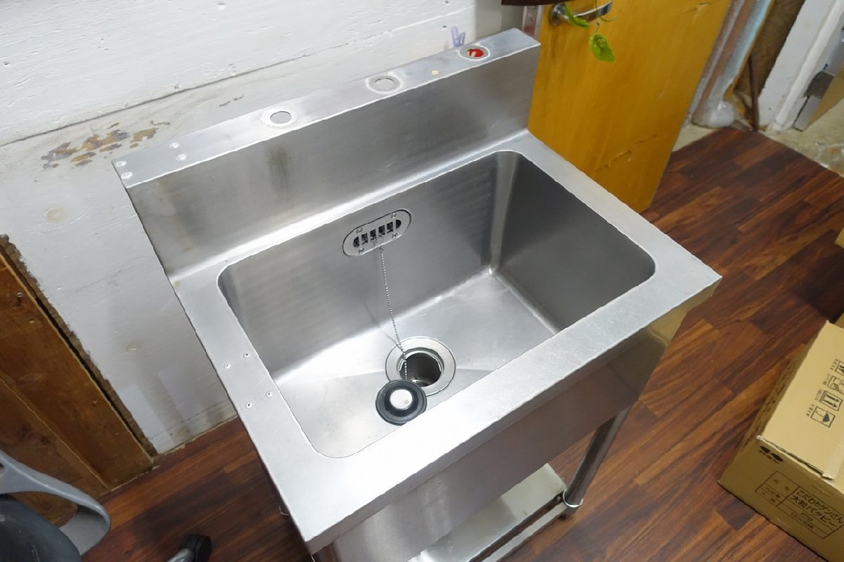 静岡県発 60*45*99㎝ ステンレス 1槽シンク 棚付き 業務用 厨房 静岡県発 60*45*99㎝ ステンレス 1槽シンク 棚付き 業務用 厨房