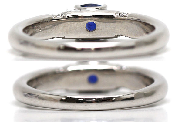 K18WG サファイアリング 17号 0.91ct ダイヤモンド 0.12ct 約5.9g 18金