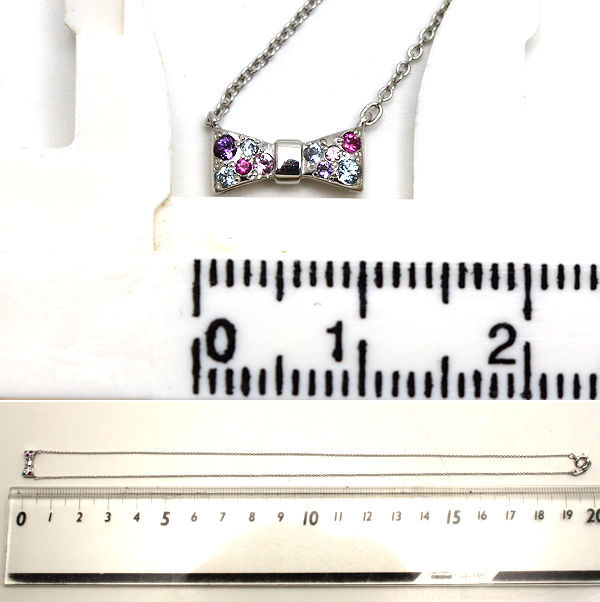 STAR JEWELRY スタージュエリー リボンモチーフネックレス 約40cm K18WG 18金 ホワイトゴールド 20096_画像8