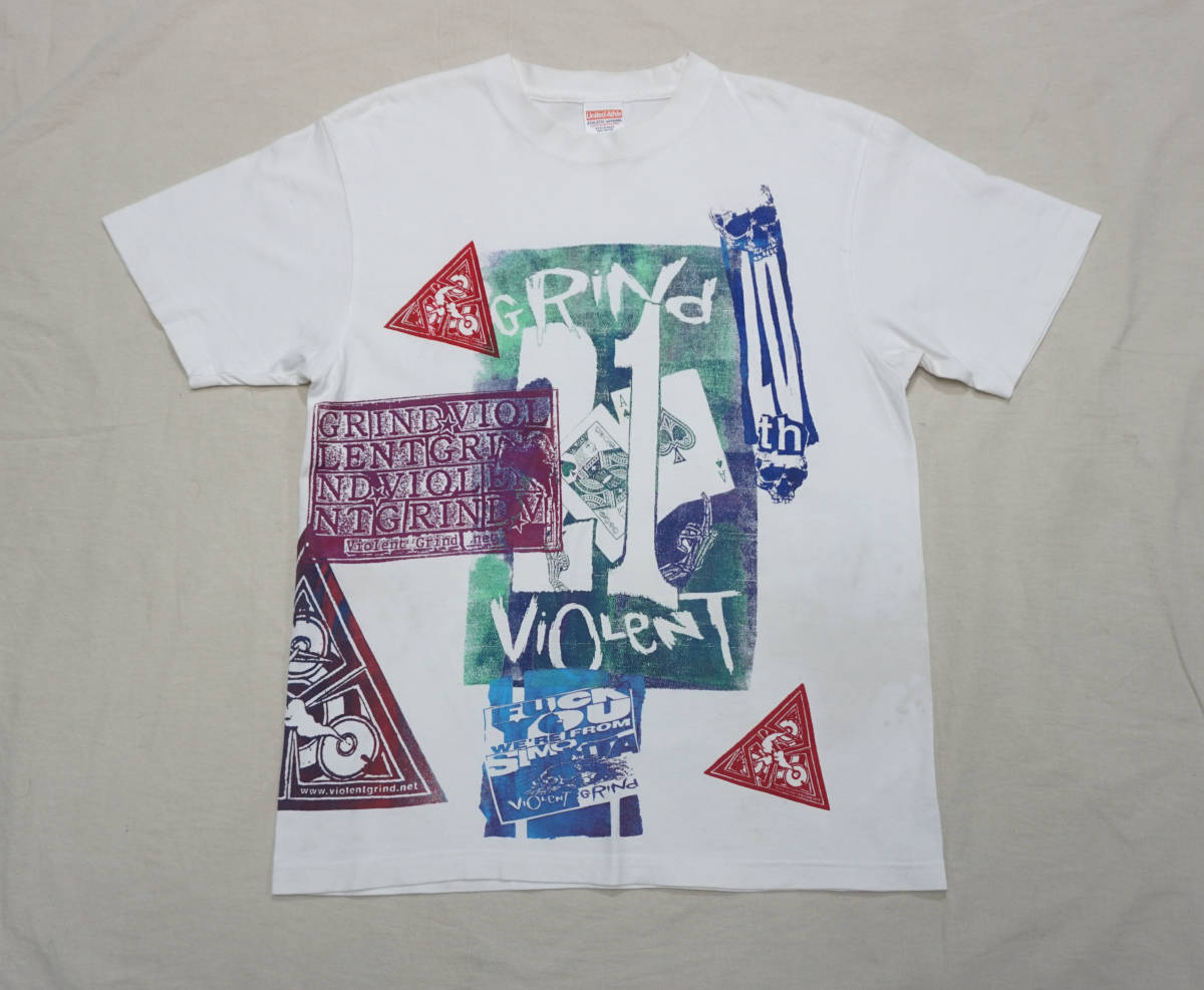 激レア! 00's VIOLENT GRIND マルチプリント Tシャツ Zorlac Crime Inc. Old Ghost Powell Santa Cruz Dogtown オールドスケート