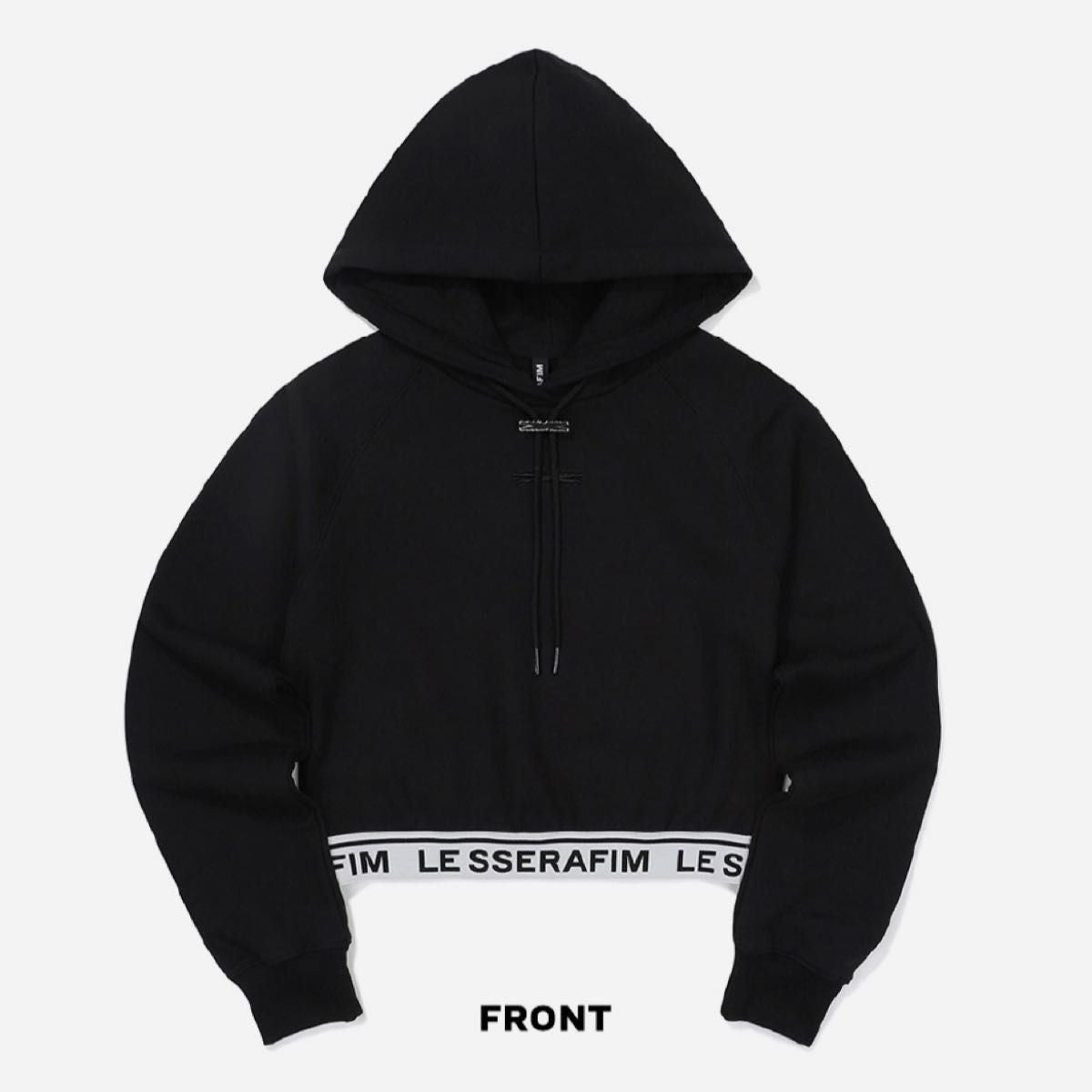 ルセラフィム POPUP CROP HOODIE S-M クロップ パーカー スウェット ロゴ LE SERAFIM ウンチェ