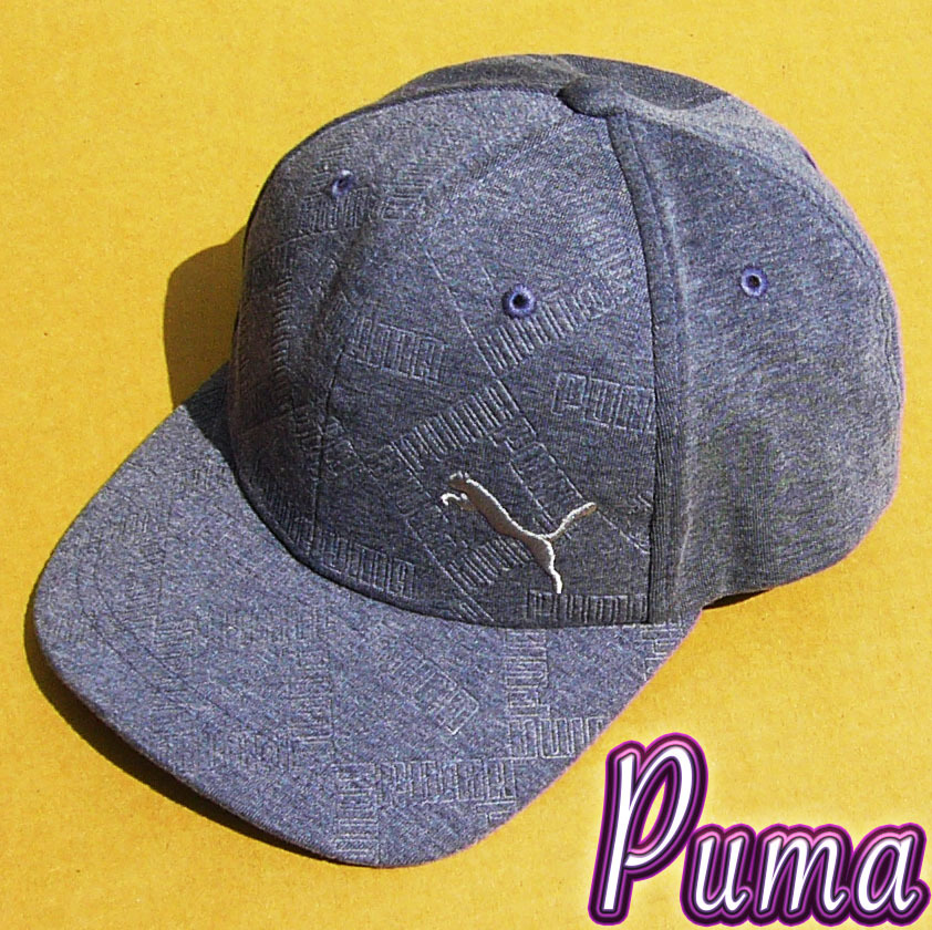 即決■PUMA■太陽光に反射する濁った湖水ブルーcap■■古着_画像1