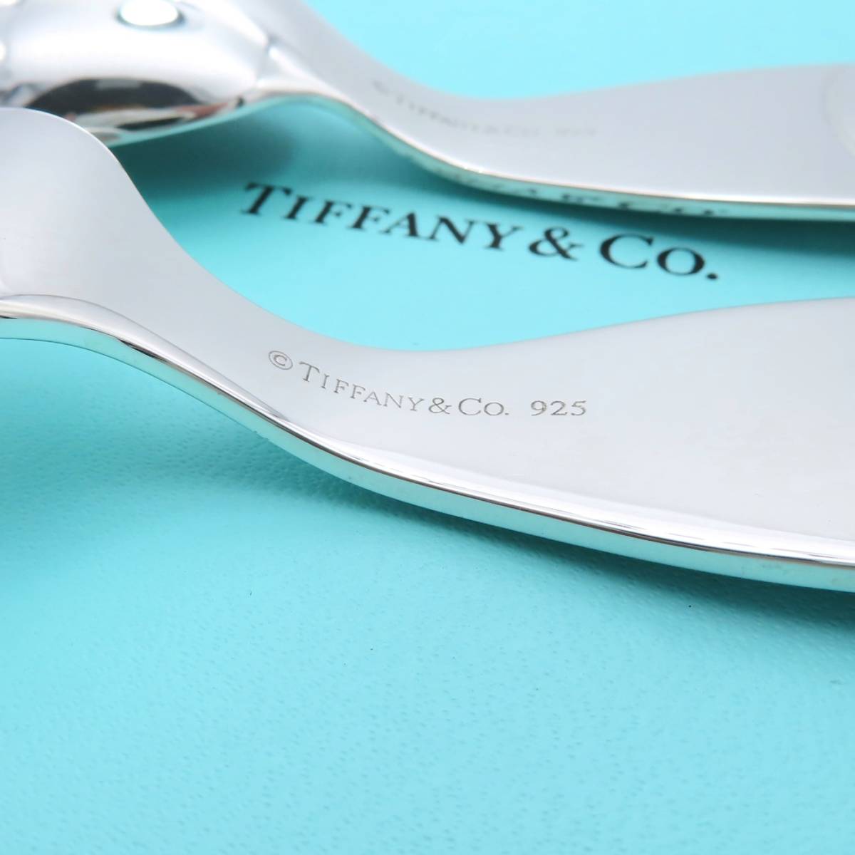 極希少 美品 Tiffany&Co. ティファニー ヒヨコ クジラ シルバー ベビー スプーン フォーク セット 食器 カトラリー SV925 HH72_画像5