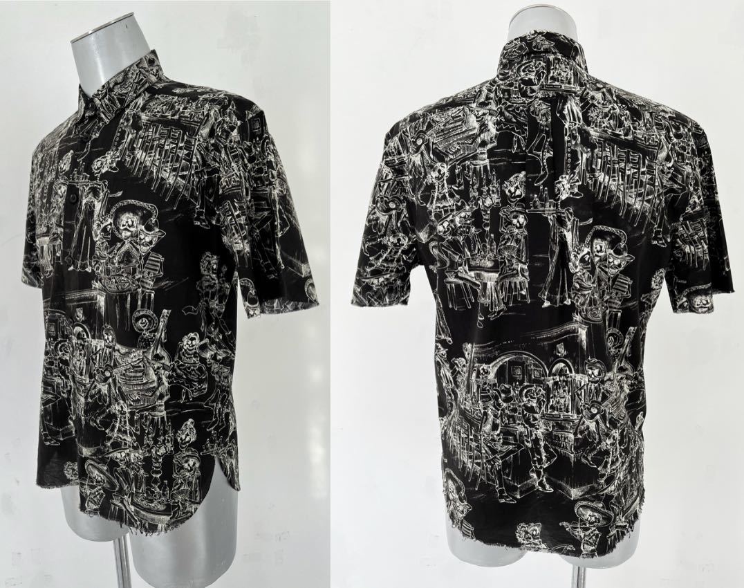  as good as new super-beauty goods rare regular price 14 ten thousand jpy Saint Laurent Paris 19SS Ran way have on cut off Skull total pattern short sleeves shirt 38 sun rolan regular goods 