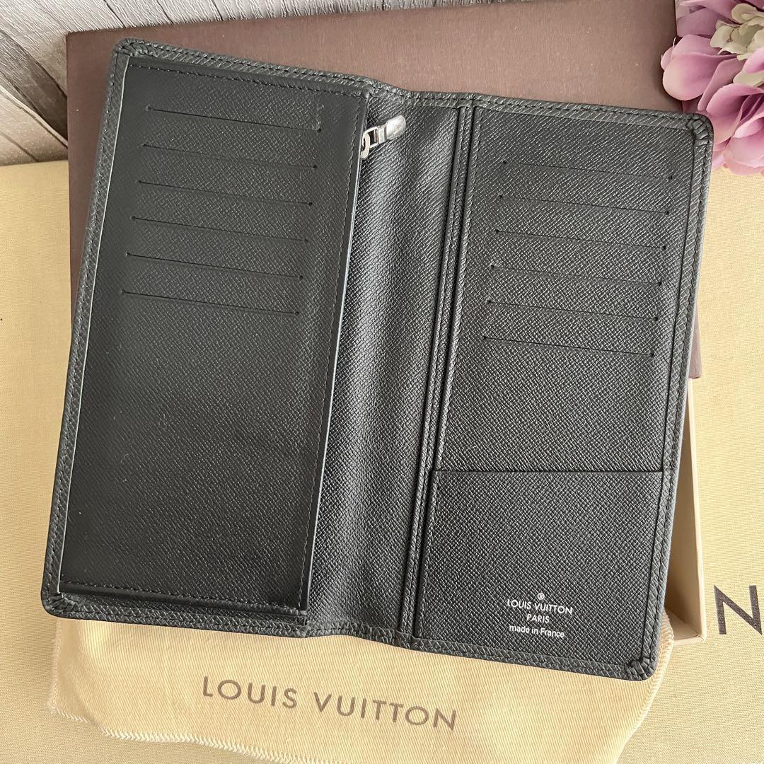 S級美品】ルイヴィトン ポルトフォイユ ブラザ タイガ 長財布 折財布 黒-