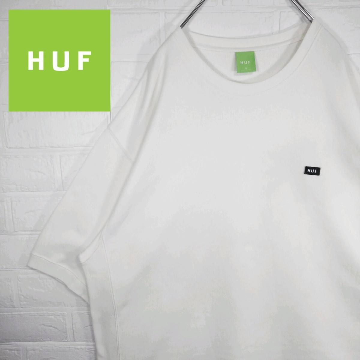 HUF(ハフ)》ビッグシルエット 刺繍ロゴ スウェットTシャツ 白｜PayPayフリマ