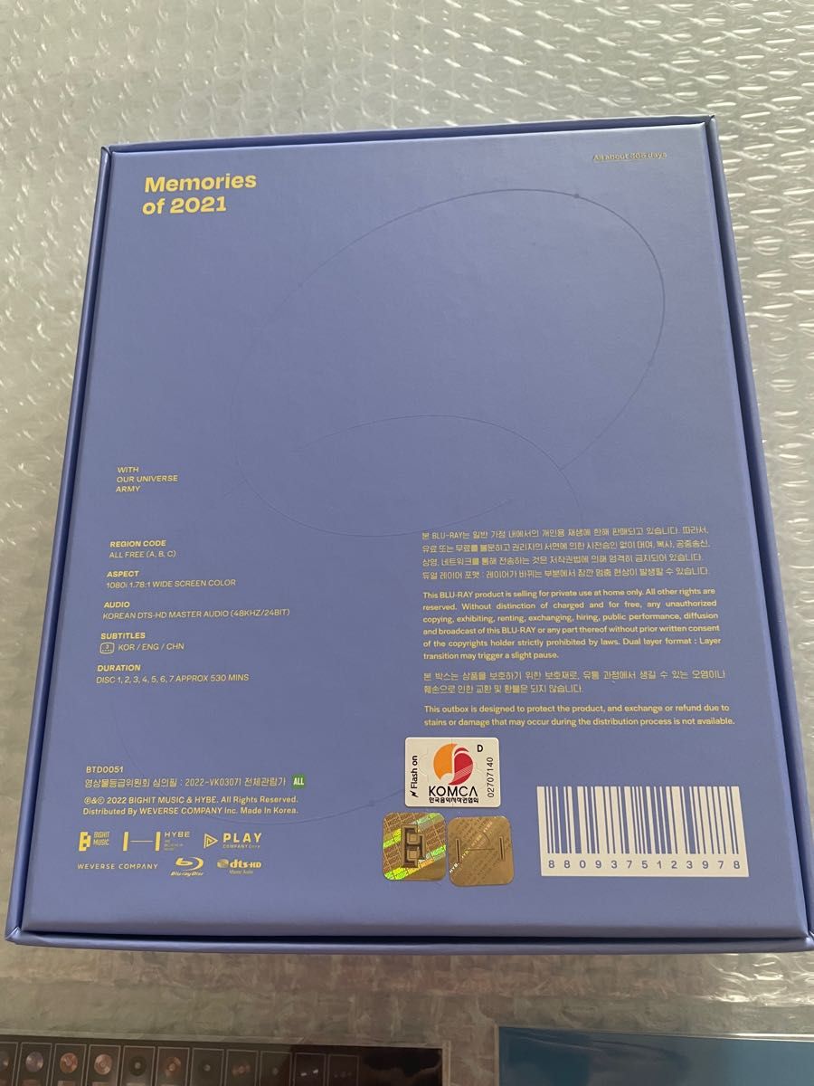 BTS Memories 2021 Blu-ray 日本語字幕無し 新品未使用 weverse 限定 フォト 2枚付き