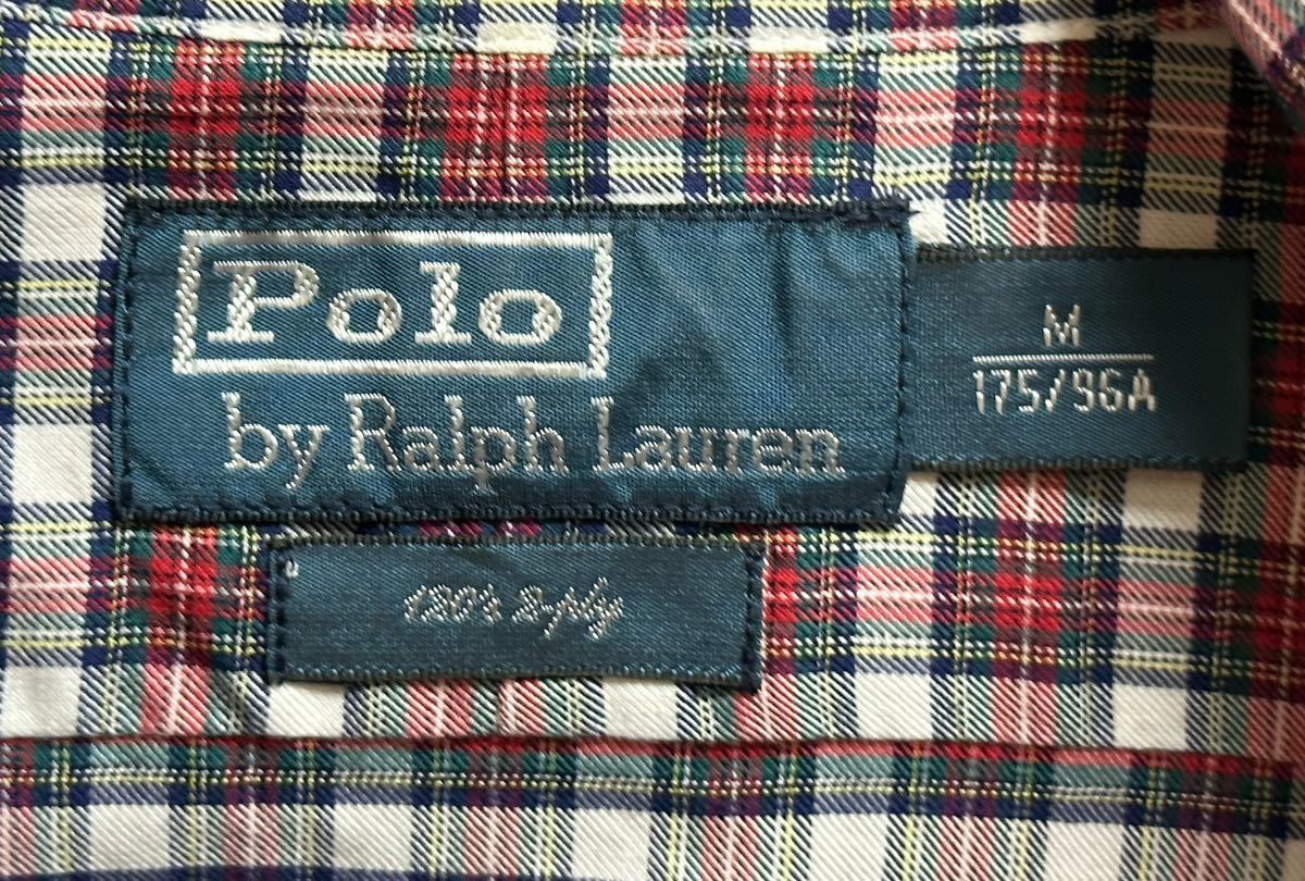 新品未使用品 Ralph Lauren ラルフローレン 120's 2-pryチェック 長袖ワイドカラーシャツ M_画像4