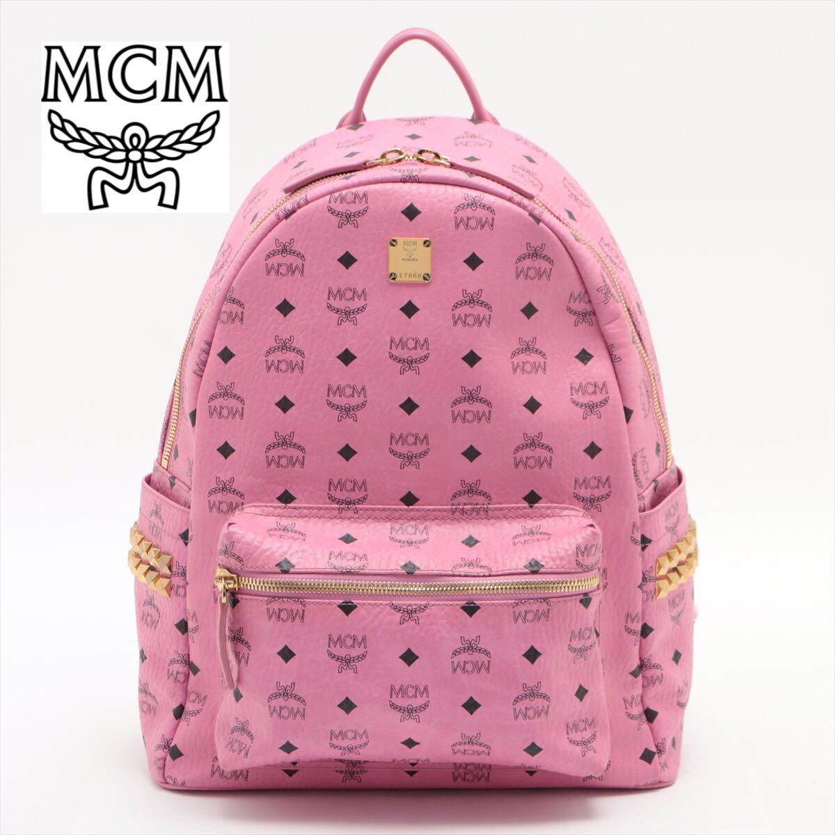 【中古美品 全国送料無料】MCM バックパック スタッズ リュック_画像1