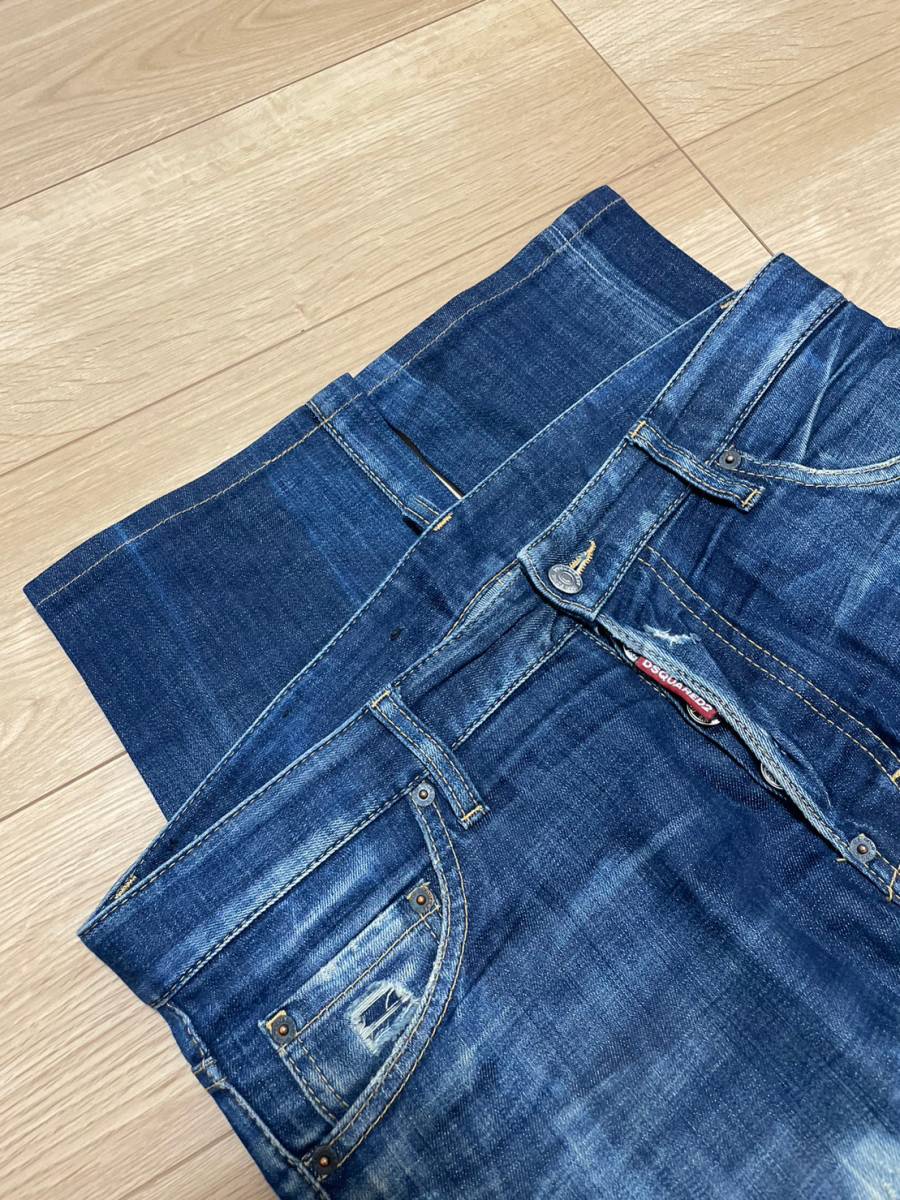 [DSQUARED2] 19SS Cool Guy Jean クールガイ ストレッチ インディゴデニムパンツ 46 イタリア製 ディースクエアード_画像9