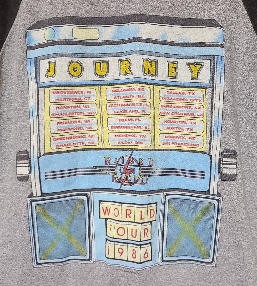 80s Journey tee XLサイズ 1986年ツアーTシャツ ジャーニー Raised On Radio ワールドツアー ラグラン ヴィンテージ コピーライト 祝来日 _画像4