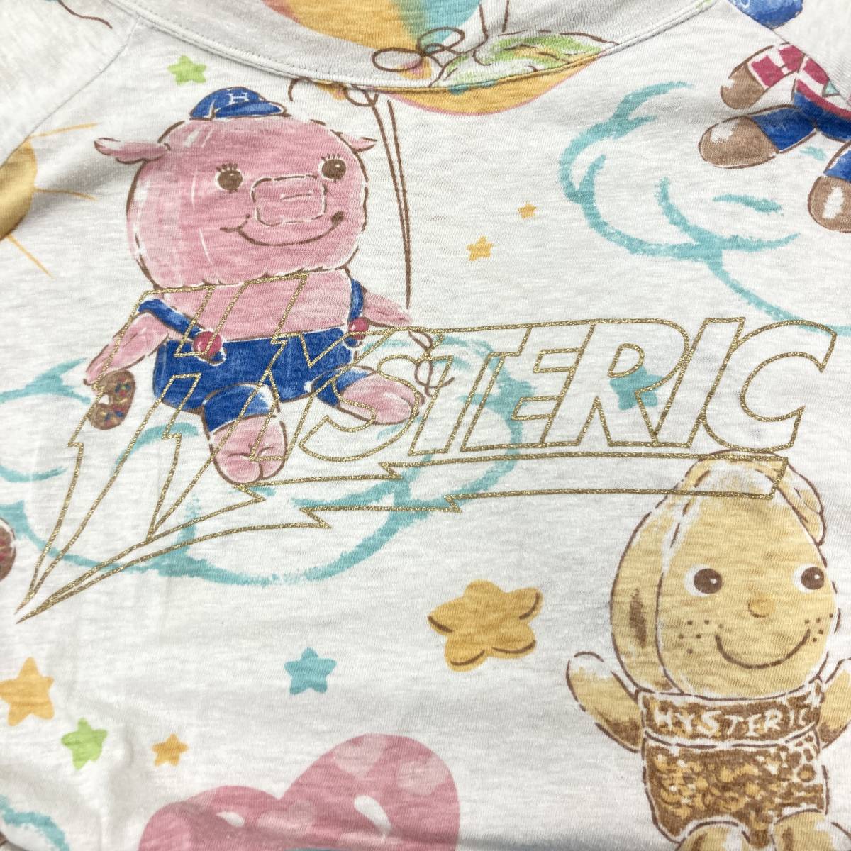 90s HYSTERIC GLAMOUR 総柄 カットソー ドーナツベア 90s HYSTERIC GLAMOUR 総柄 カットソー ドーナツベア