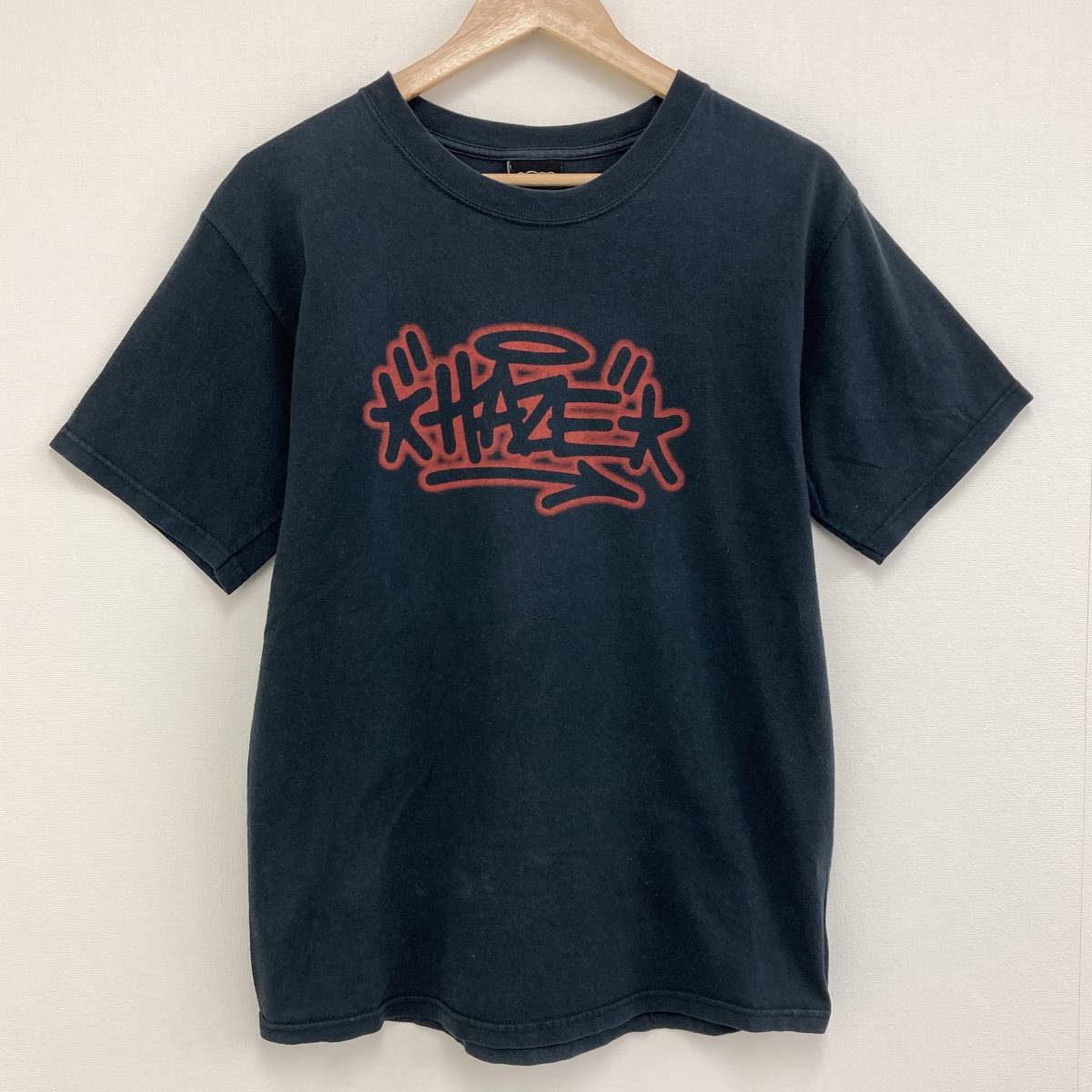 90s USA製 HAZE ドット タギング ロゴ Tシャツ ブラック 黒 Mサイズ Eric エリック ヘイズ グラフィティ Tee HIP HOP 00s 3030569