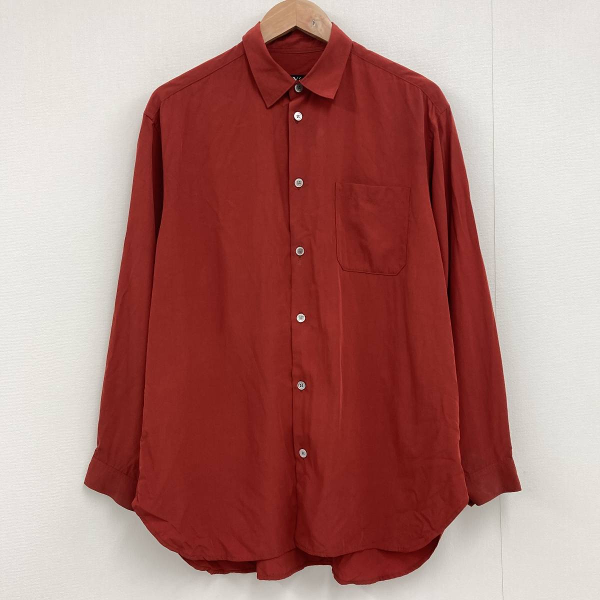 1992AW Y's ワイズ レーヨン オーバーサイズ 長袖 シャツ レッド 赤 ビッグサイズ Ys ヨウジヤマモト 90s VINTAGE archive 3040254