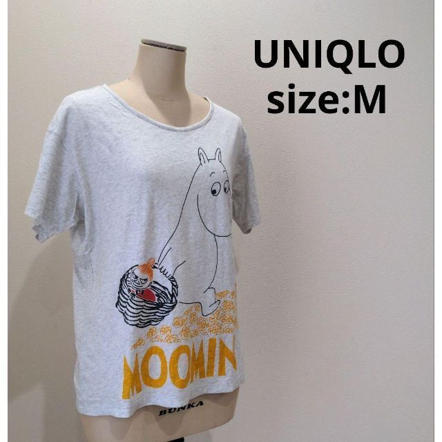 ユニクロ UNIQLO ムーミン プリント Ｔシャツ M レディース グレー_画像1