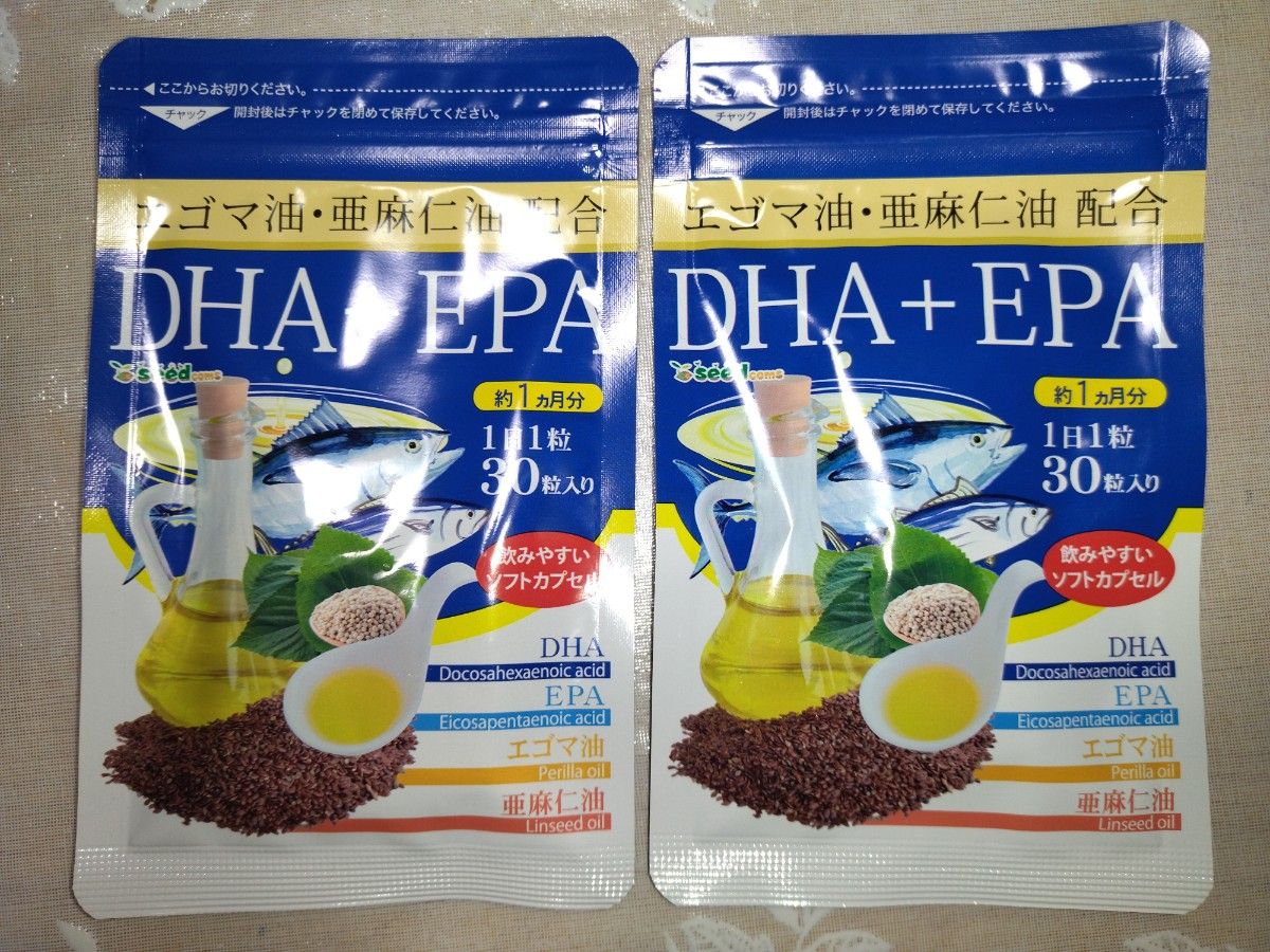 エゴマ油 亜麻仁油配合 DHA シードコムス EPA 約6ヶ月分 通販