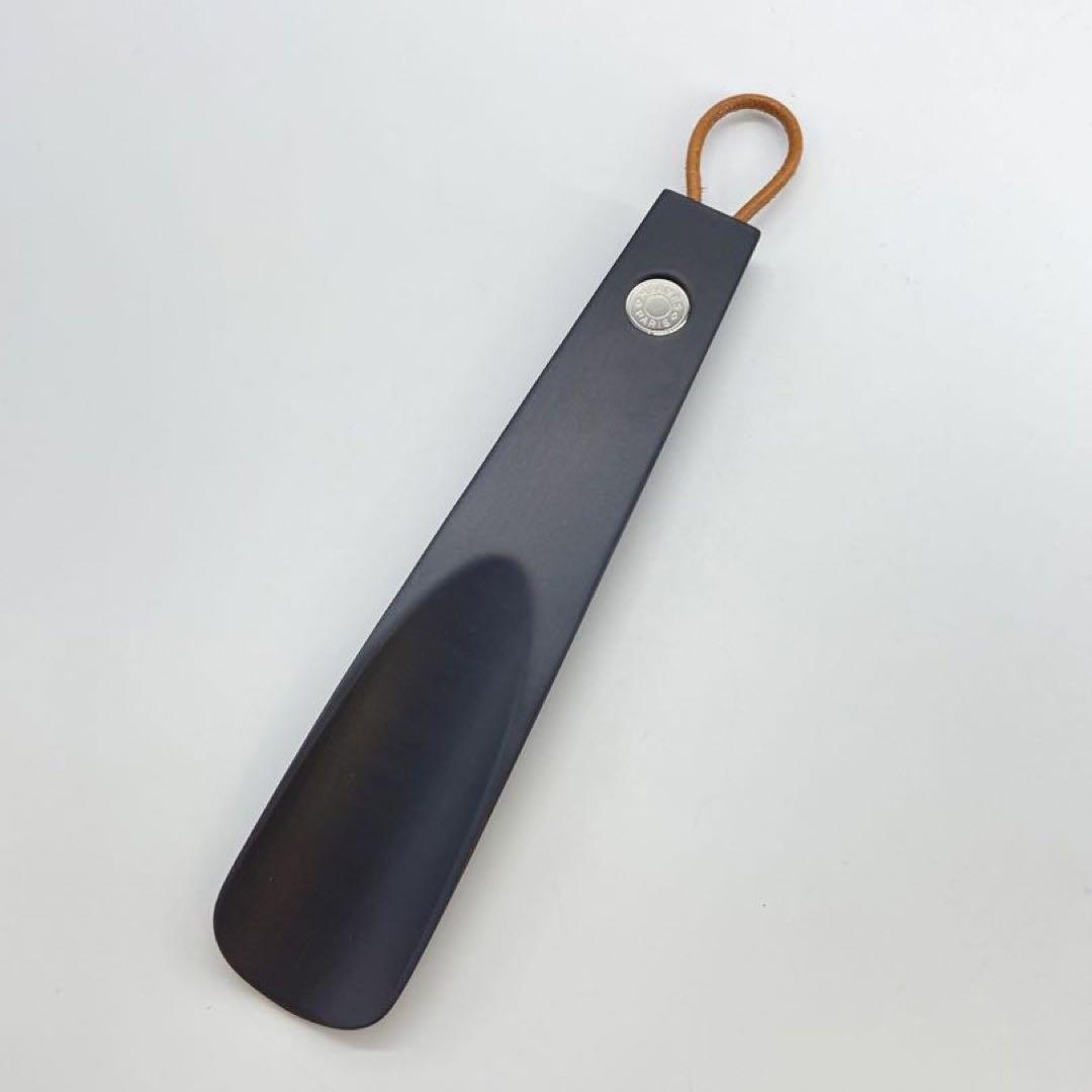 超美品 HERMES エルメス 靴ベラ ショート ブラック 小物 ビジネス