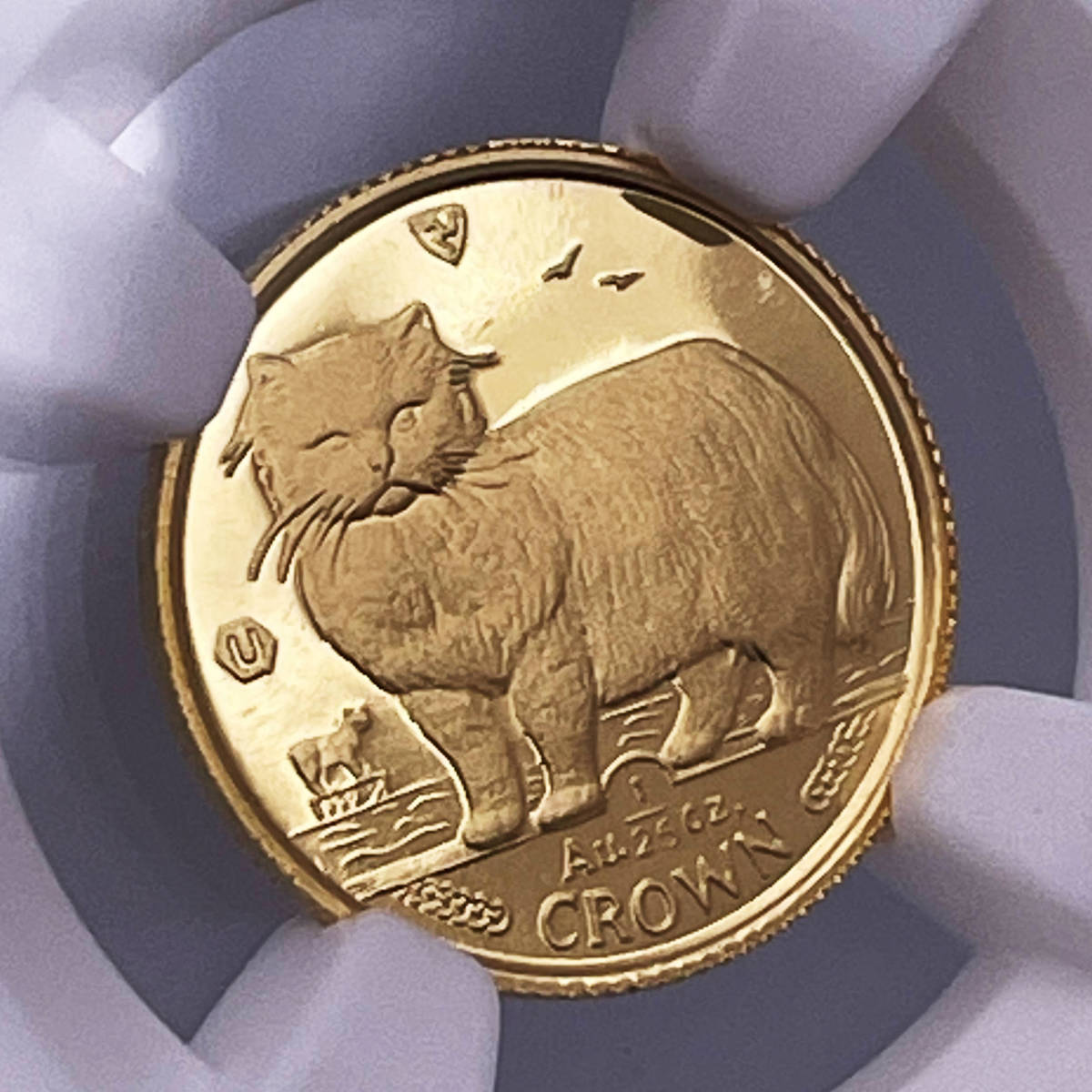 最高鑑定!! 1989 イギリス領 マン島 ペルシャ MS69 1/25オンス 金貨
