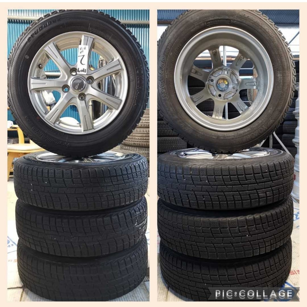 スタッドレスタイヤホイールMillous RE 14インチ 5J +40 4H 100ヨコハマ　iceGUARD　iG30 165/70R14 トヨタ　ポルテ・パッソ　マツダ　_画像2