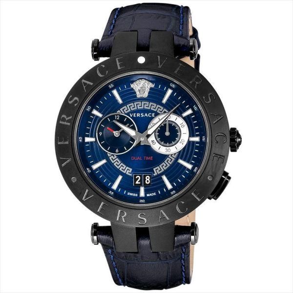 定価19万】ヴェルサーチェ VERSACE 腕時計 クロノ V00419 ブラック