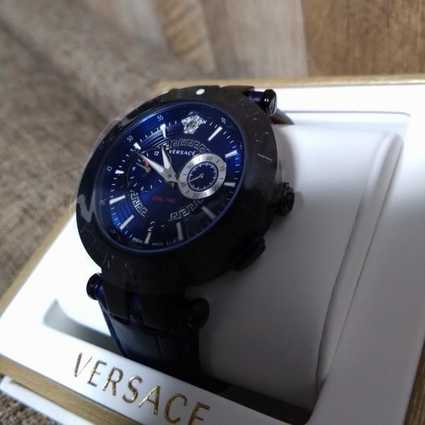 定価19万】ヴェルサーチェ VERSACE 腕時計 クロノ V00419 ブラック