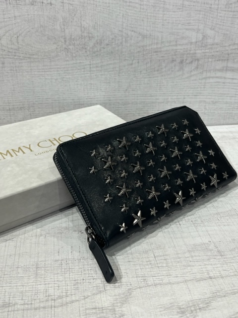 JIMMY CHOO ジミーチュウ BLS122 ラムレザー ラウンド 財布-