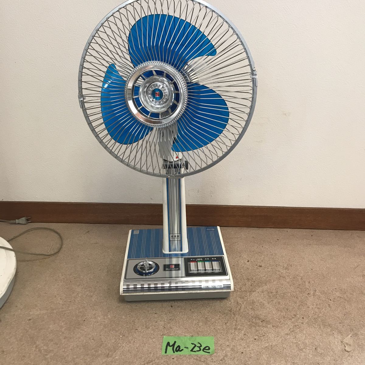 National 扇風機 F-30NIE 3枚羽根 30cm扇 ブルー 昭和レトロ 中古品