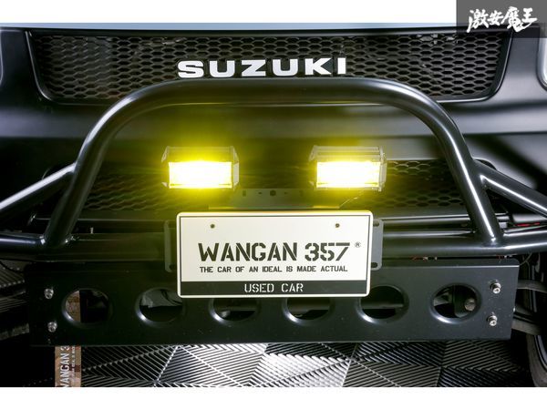 新品 WANGAN357 5インチ LED イエロー ワークライト フォグ　四角 作業灯 投光器 2個セット サイズ：横134mm　縦80mm　奥行60mm_画像4