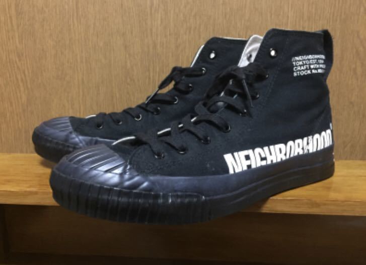 美品　ネイバーフッド NEIGHBORHOOD G.R.-HI / C-SNEAKER スニーカー BLACK ブラック_画像1