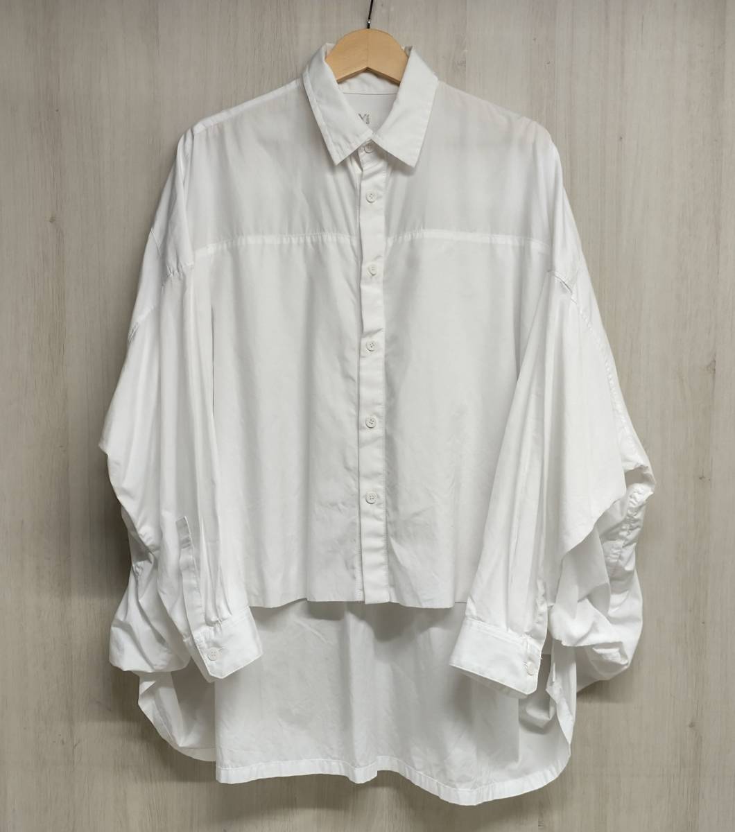 Y’s ワイズ Yohji Yamamoto ヨウジヤマモト YD-B12-001 長袖シャツ ブラウス ホワイト コットン 日本製 店舗受取可